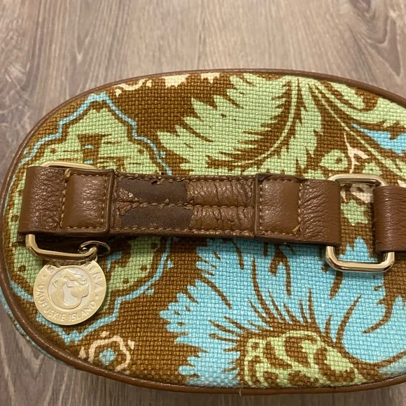 Spartina Daufuskie Island Brown Green Blue Zip Cosmetic Makeup Bag - Picture 10 of 15